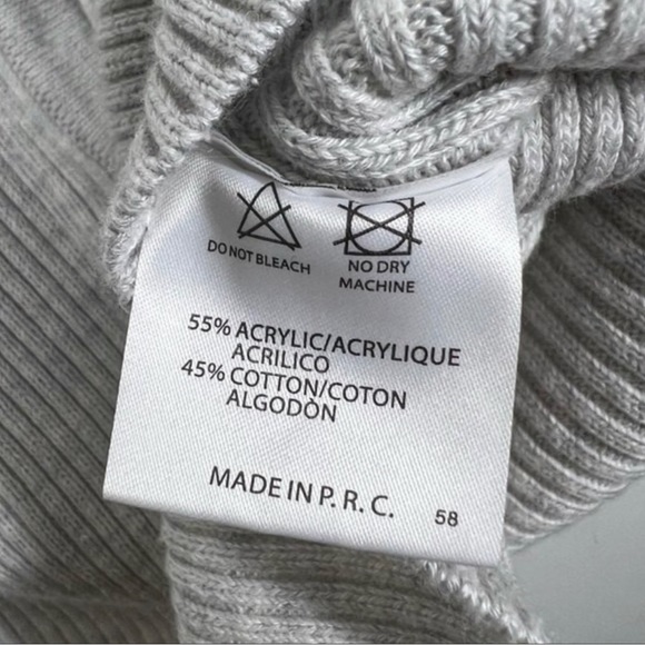 Brandy Melville Collin Ribbed Long Sleeve Light Grey Cardigan Sweater One Size - Picture 5 of 8